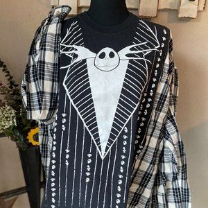 Disney Nightmare Before Christmas Jack Skellington Refashioned Flannel ~L/XL